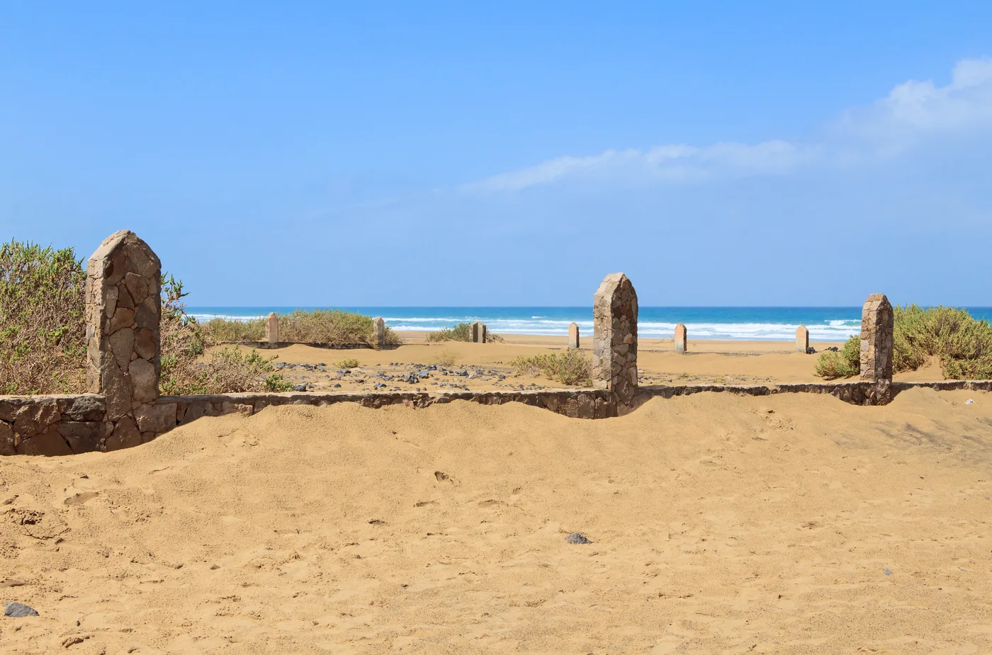 The small cemetery at Cofete beside the beach