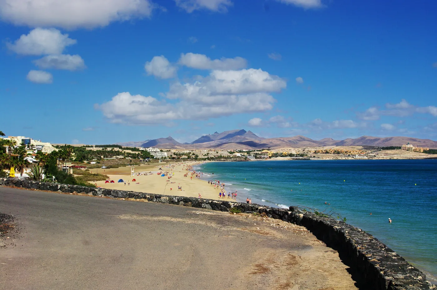White sand and turquoise water on Costa Calma beach
