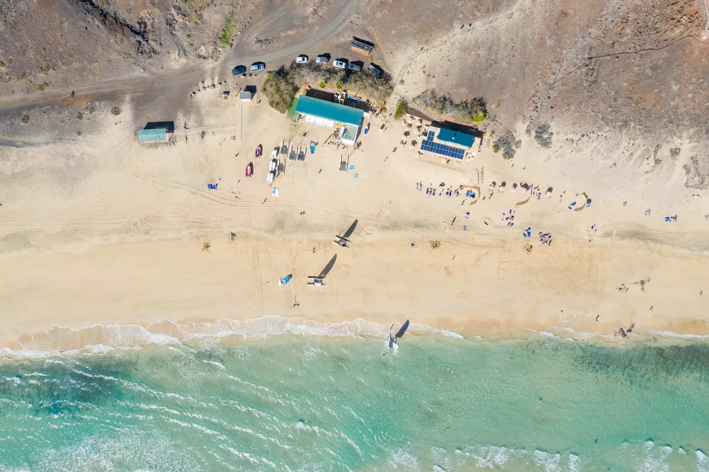 Esquinzo-Butihondo beach straight from above, sand and shallow water