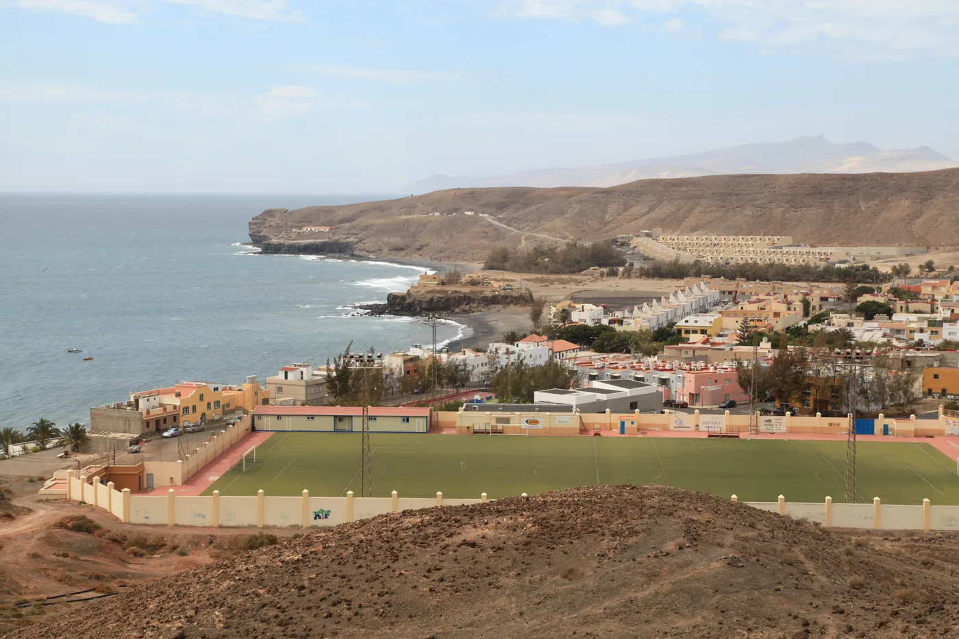The village of La Lajita seen from the FV-2 road