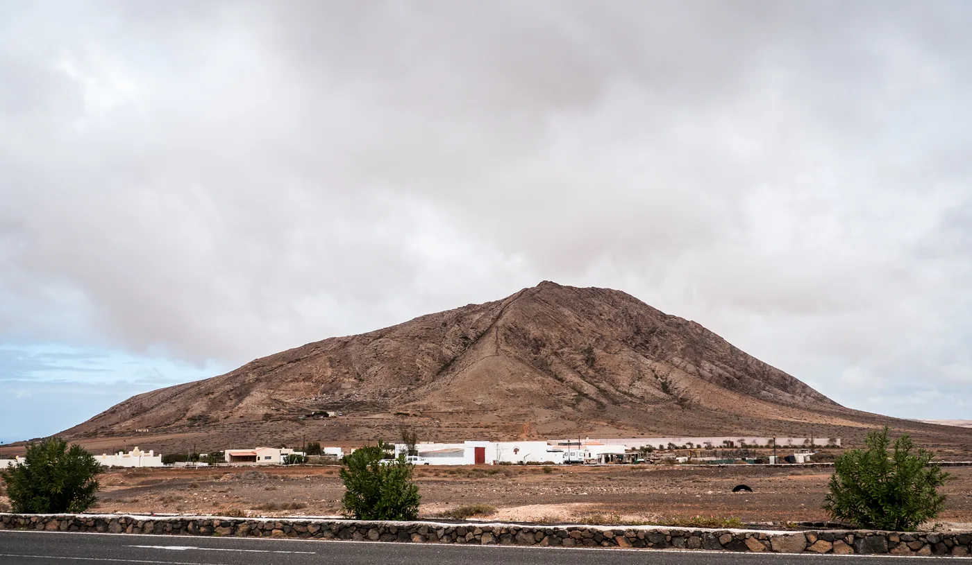 Tindaya mountain rising alone out of the plain